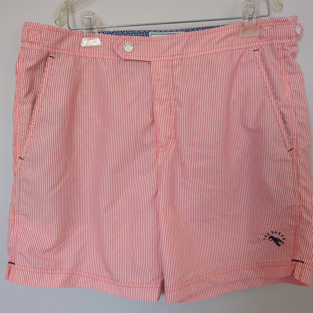 Ted Baker Men's Geswork Stripe Shorts Orange, Size 4/ US 40